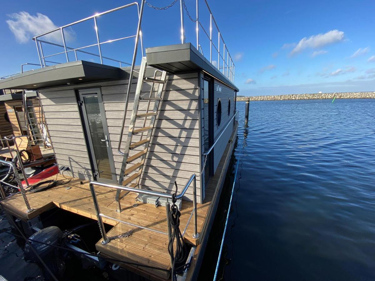 Hotel Hausboot Fjord Baltica Mit Dachterrasse In Barth Esterno foto